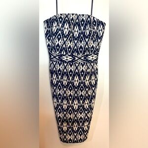 NWT Blue and White strapless dress